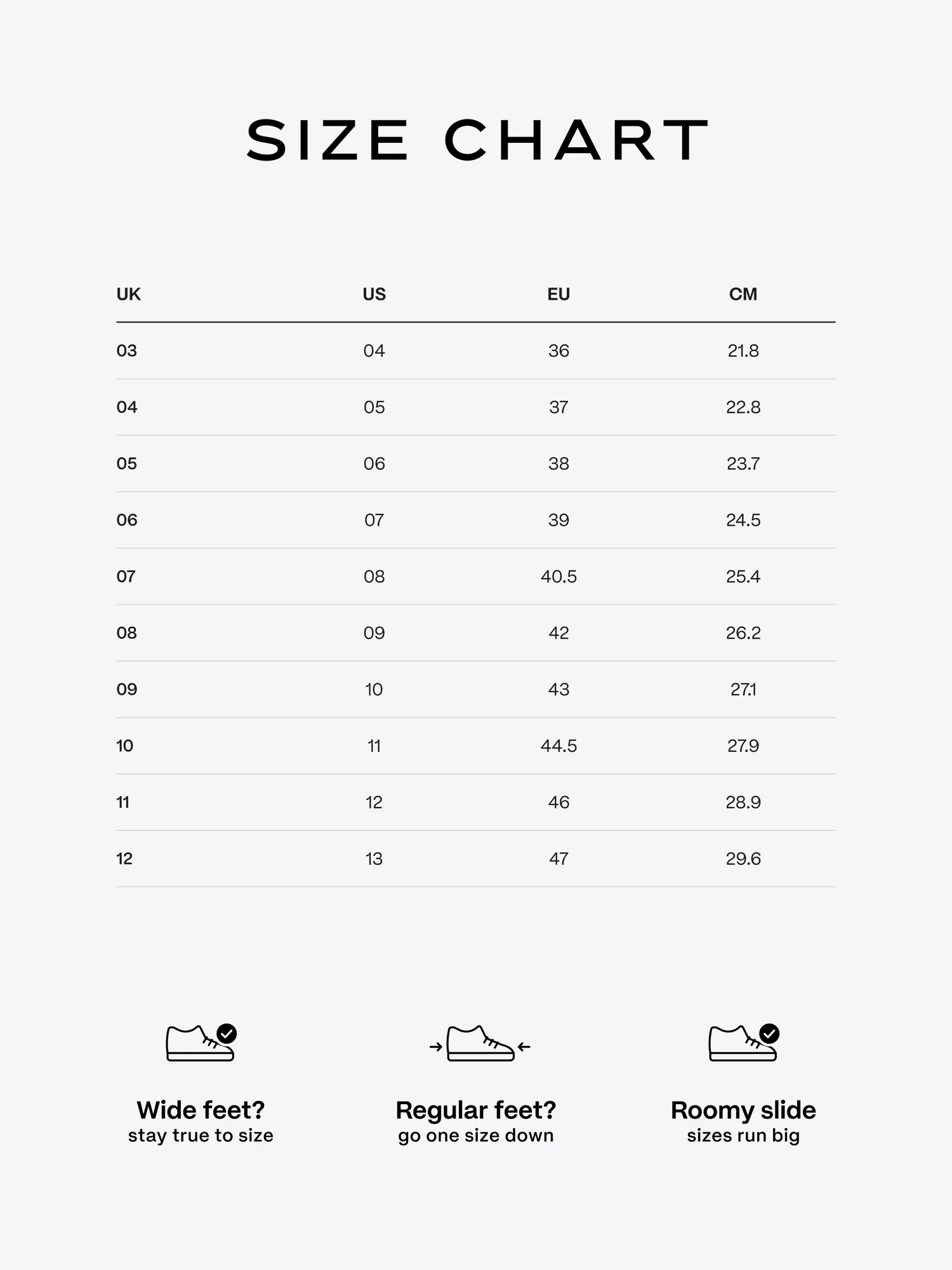 Ludic Sliders 2.0 Tandoor Black size chart
