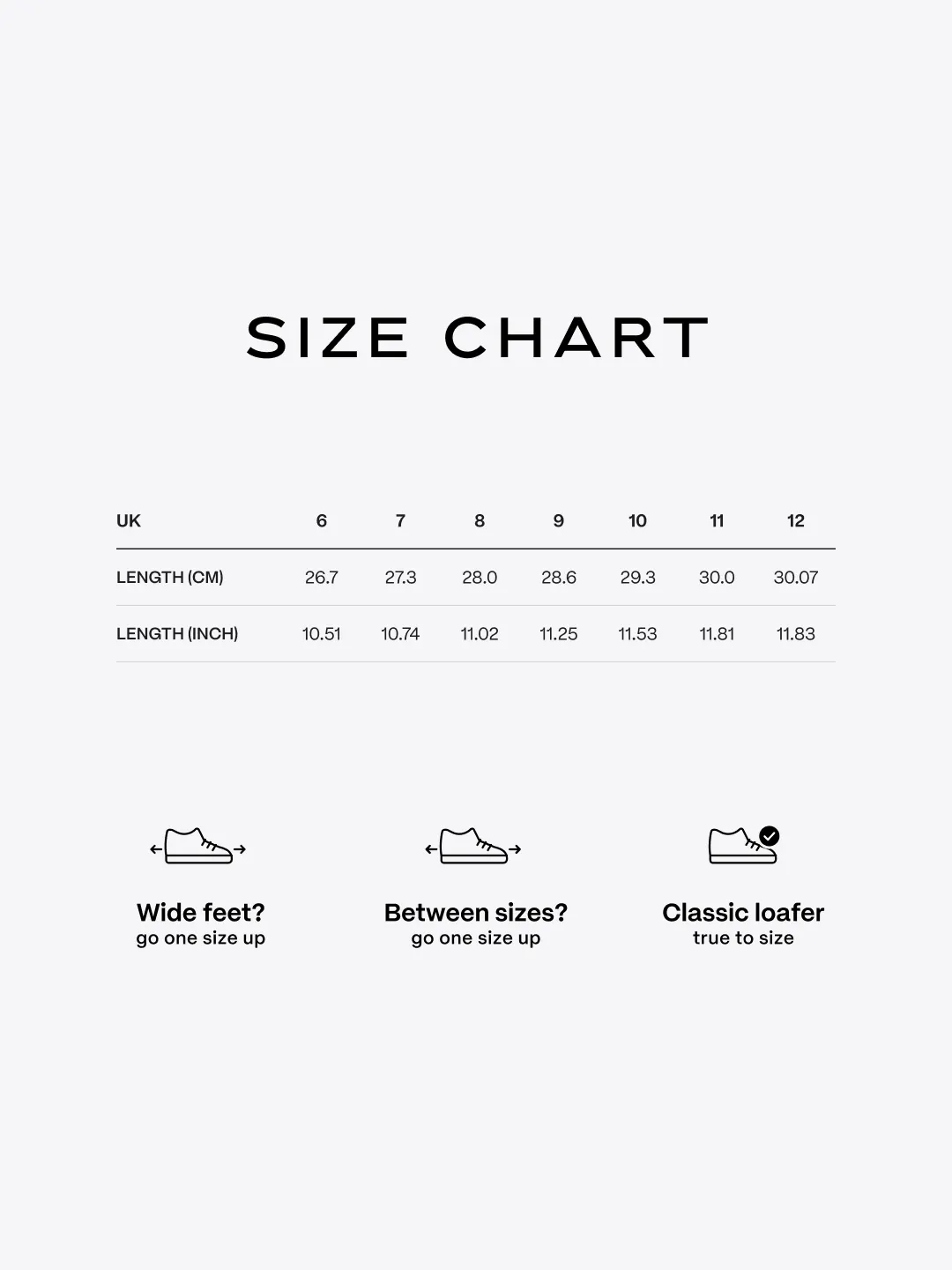 Nauvab Penny Loafer size chart