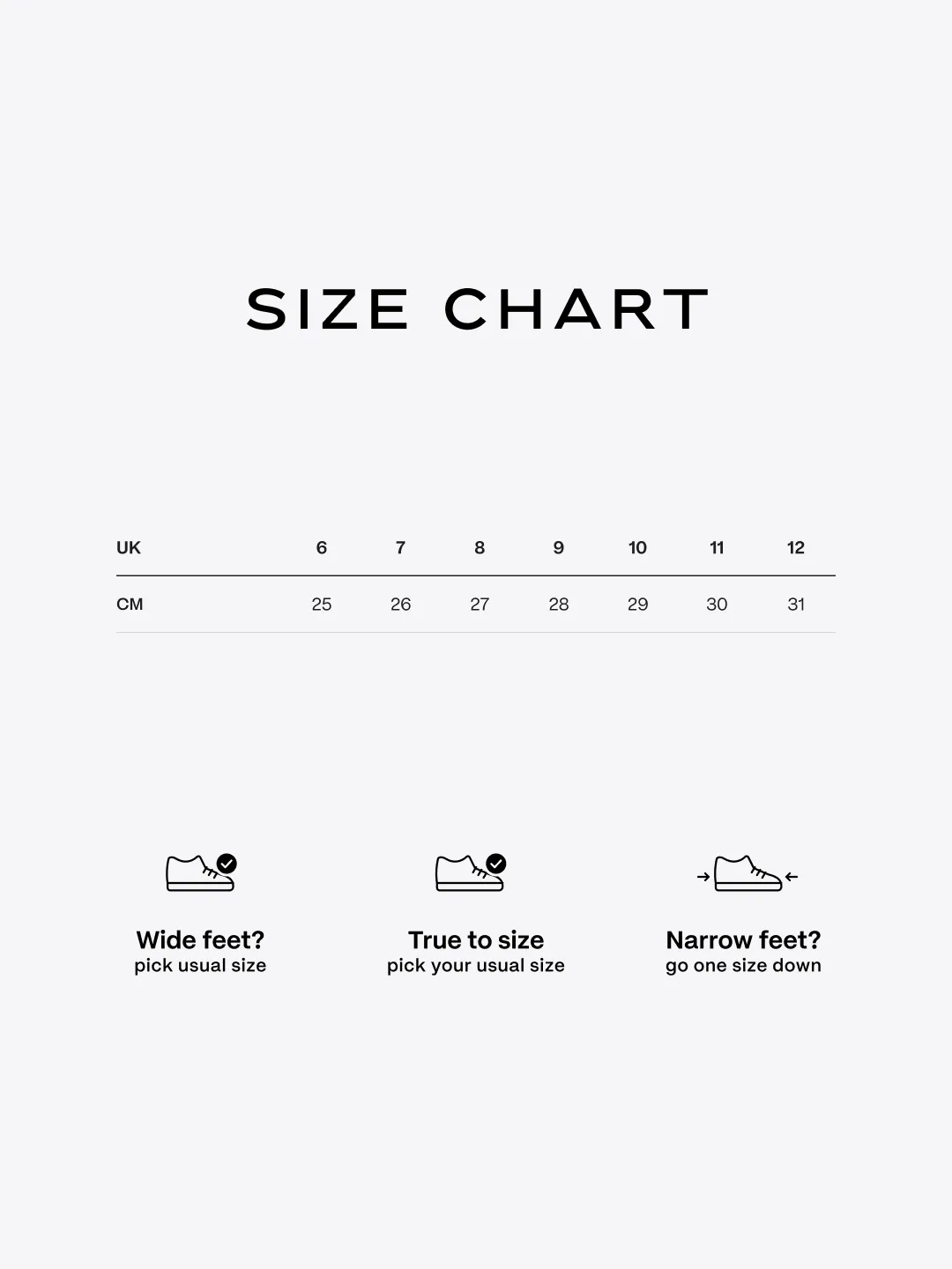 Nike Air Force 1 '07 size chart