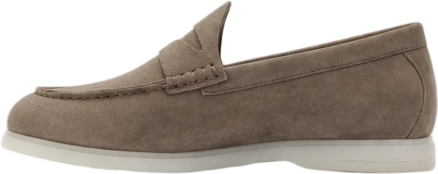Penny Loafers in Taupe Suede
